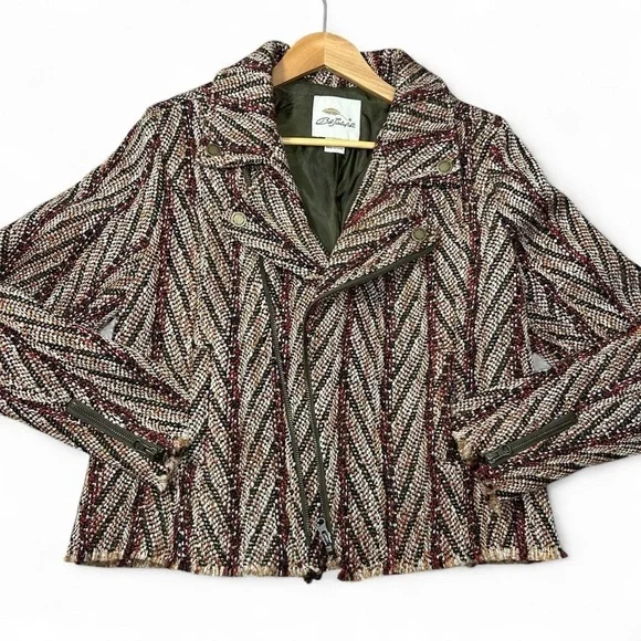 Bob Timberlake Jacquard Boho Moto Jacket (M) - Picture 4 of 12